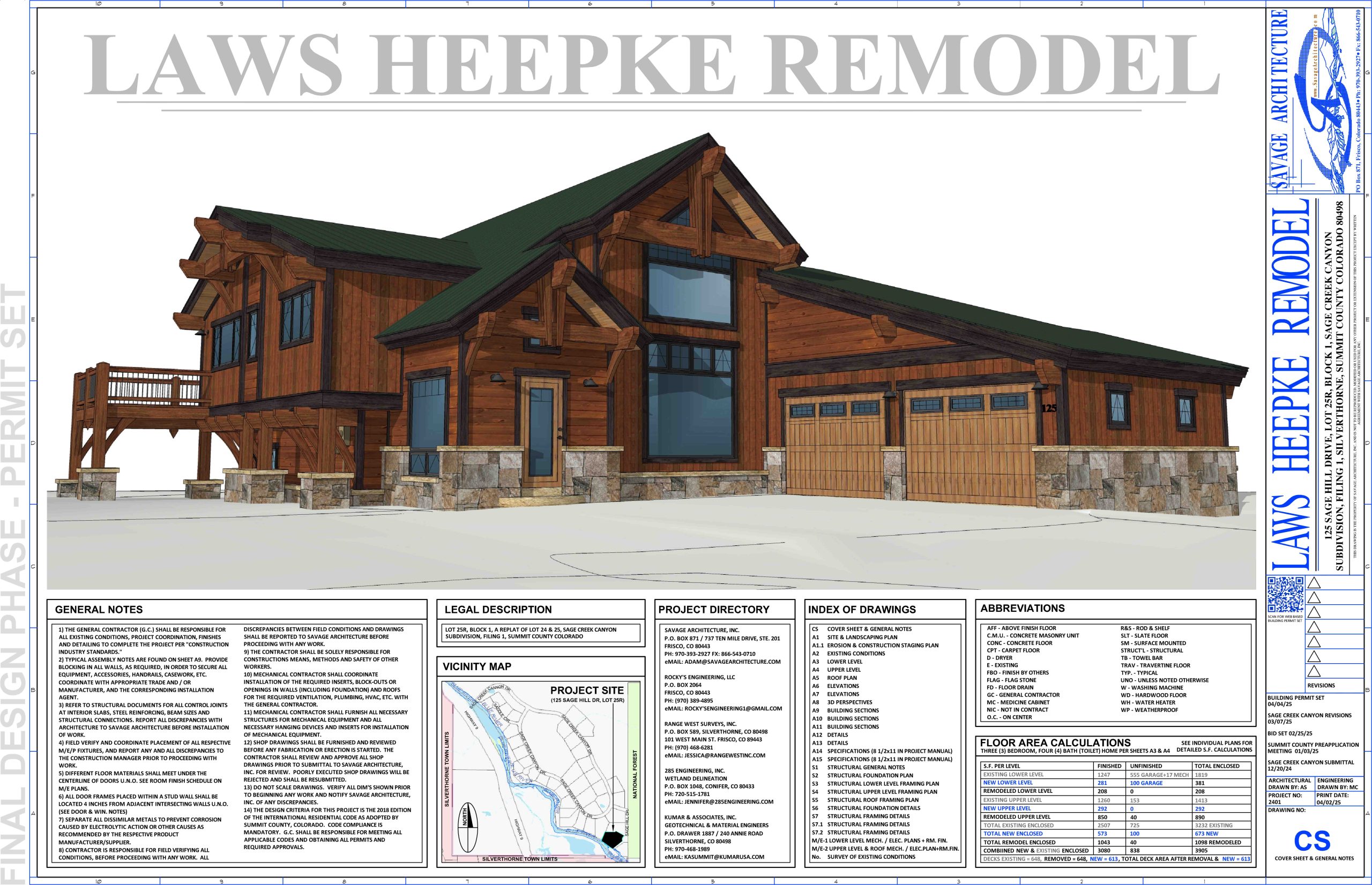 LAWS HEEPKE REMODEL & ADDITION PERMIT DOCUMENTS | Savage Architecture